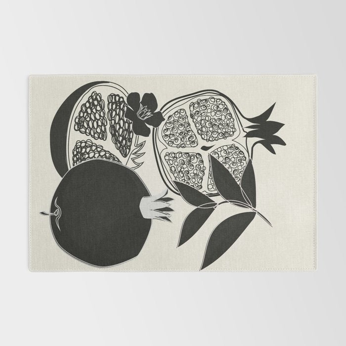 Line Art Pomegranates 1 Rug Gallery Image 2