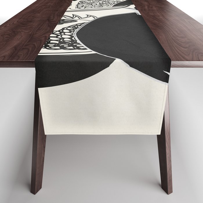 Line Art Pomegranates 1 Table Runner Gallery Image 1