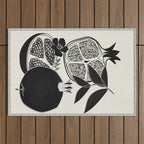 Line Art Pomegranates 1 Outdoor Rug Gallery Image 1