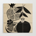 Line Art Pomegranates 1 Wood Wall Art Gallery Image 1