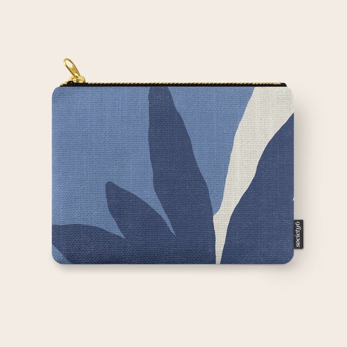 Leaves Minimalism - Blue Navy Carry All Pouch Gallery Image 1