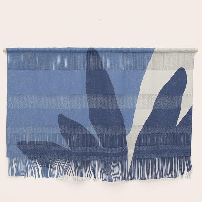 Leaves Minimalism - Blue Navy Wall Hanging Gallery Image 1