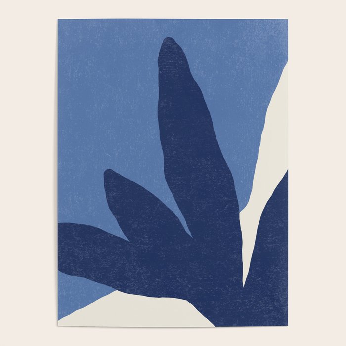 Leaves Minimalism - Blue Navy Poster Gallery Image 4