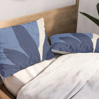 Leaves Minimalism - Blue Navy Pillow Sham Gallery Image 2