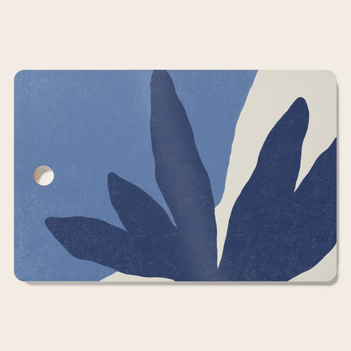 Leaves Minimalism - Blue Navy Cutting Board Gallery Image 1