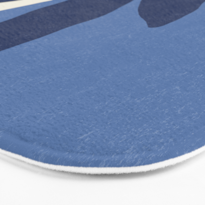 Leaves Minimalism - Blue Navy Bath Mat Gallery Image 3