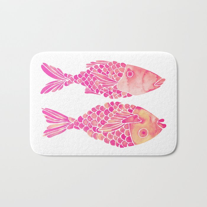 Indonesian Fish Duo - Pink Palette Bath Mat Gallery Image 1