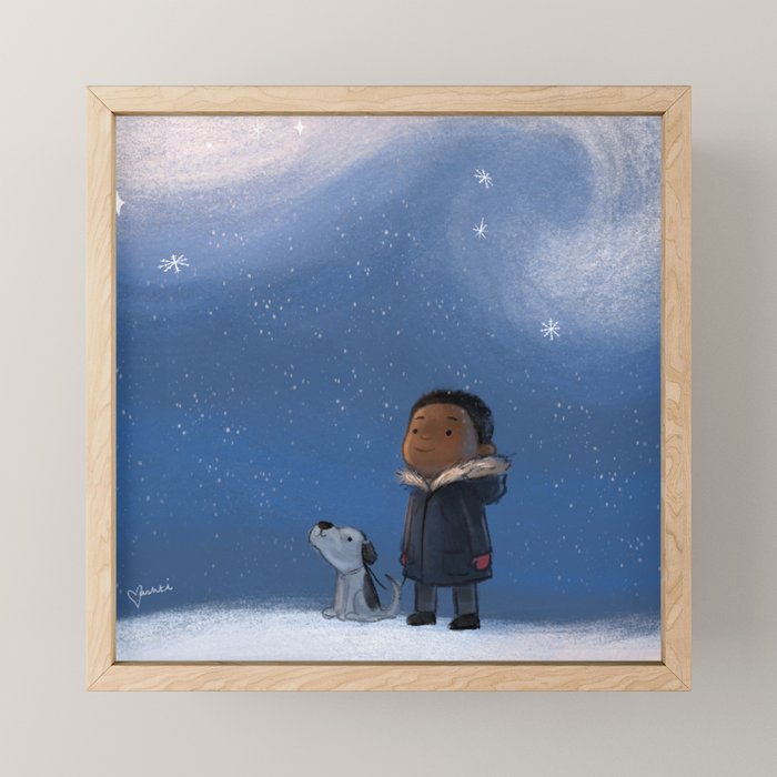 A Boy and his Dog Mini Art Print Gallery Image 1