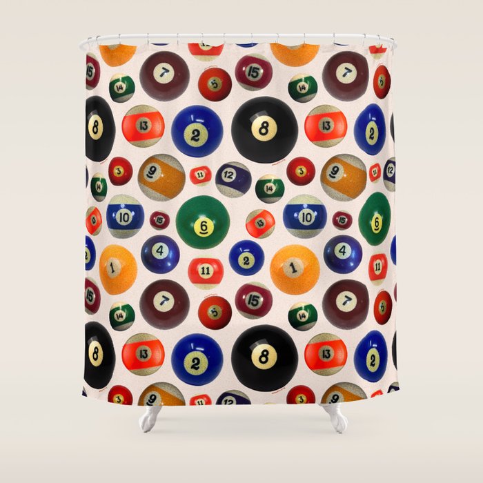Pool Collage Print Shower Curtain Gallery Image 1