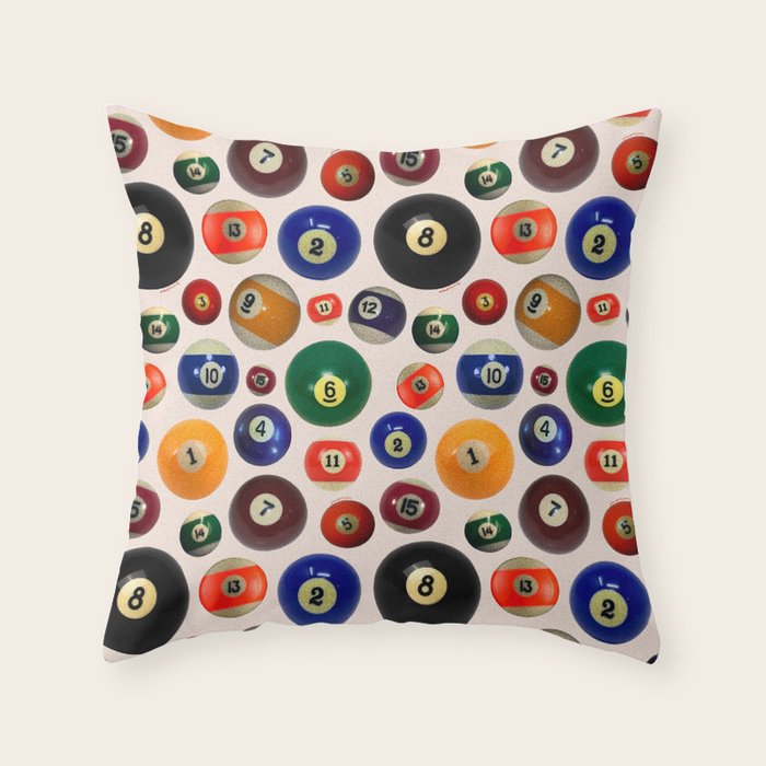 Pool Collage Print Throw Pillow Gallery Image 1