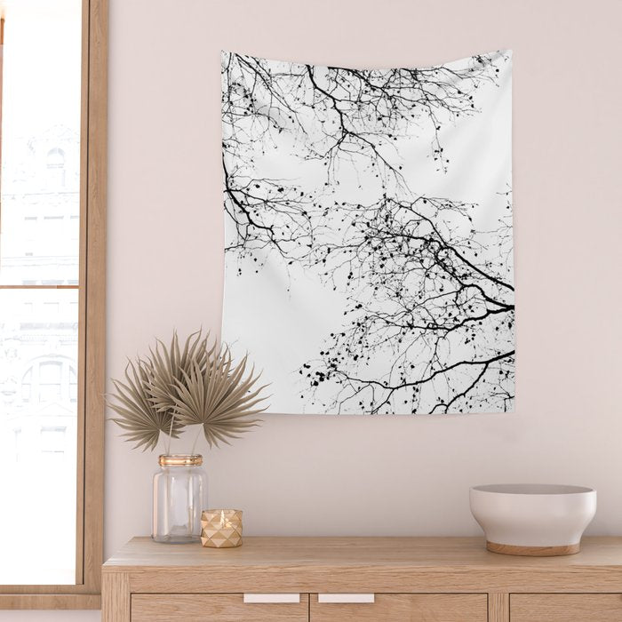 BLACK BRANCHES 2 Wall Tapestry Gallery Image 2