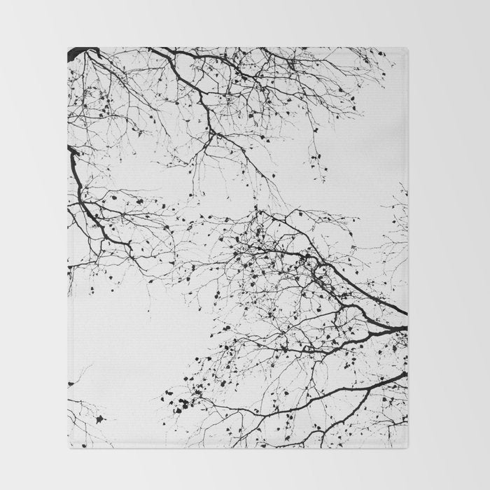 BLACK BRANCHES 2 Throw Blanket Gallery Image 2