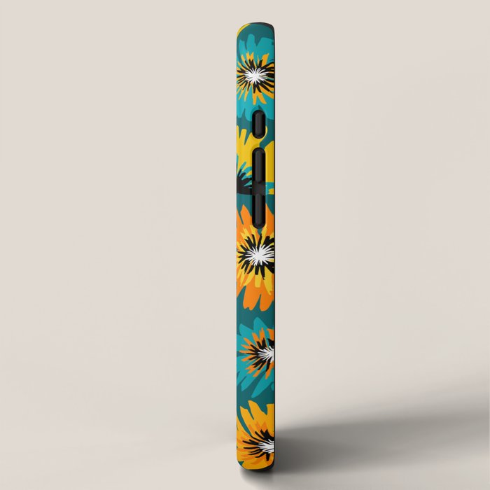 Teal Retro Summer Floral iPhone Case Gallery Image 2