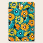 Teal Retro Summer Floral Cutting Board Gallery Image 1