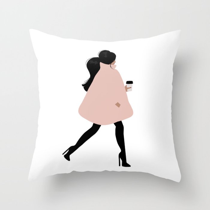Bubble Coat Illustration by Sabina Fenn Throw Pillow Gallery Image 6