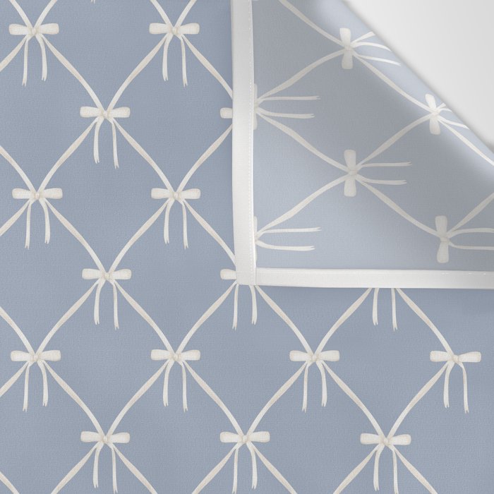 Bows & Ribbons Pattern XLIV Light Pastel Blue Wall Tapestry Gallery Image 3