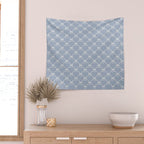 Bows & Ribbons Pattern XLIV Light Pastel Blue Wall Tapestry Gallery Image 2