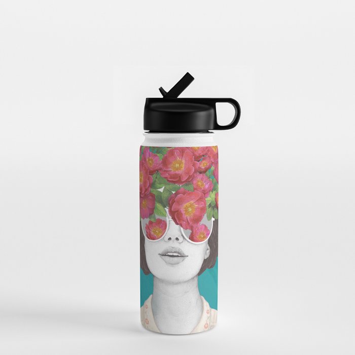 The optimist // rose tinted glasses Water Bottle Gallery Image 1