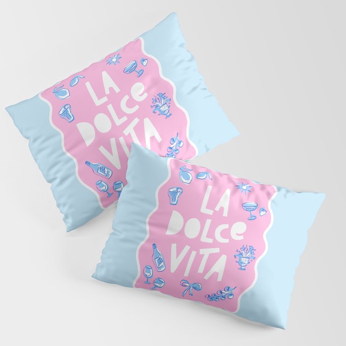 La Dolce Vita Summer Sketches Italian Style Pillow Sham Gallery Image 3