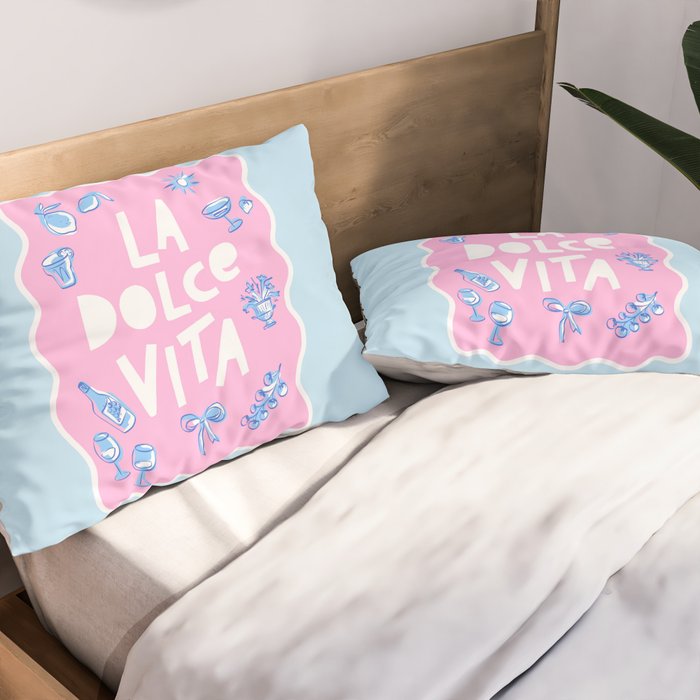 La Dolce Vita Summer Sketches Italian Style Pillow Sham Gallery Image 2