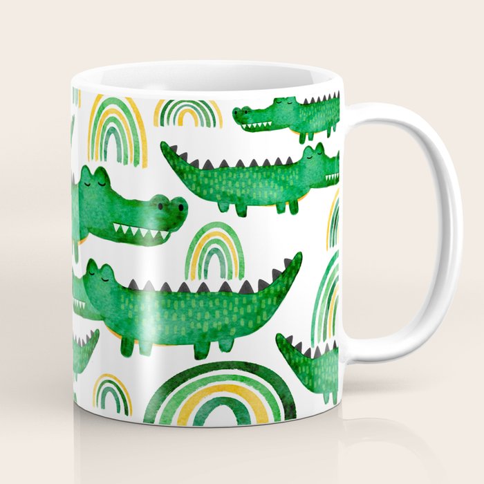 Watercolor Alligator Rainbows Coffee Mug Gallery Image 1