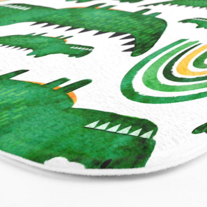 Watercolor Alligator Rainbows Bath Mat Gallery Image 3