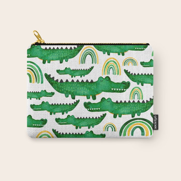 Watercolor Alligator Rainbows Carry All Pouch Gallery Image 1
