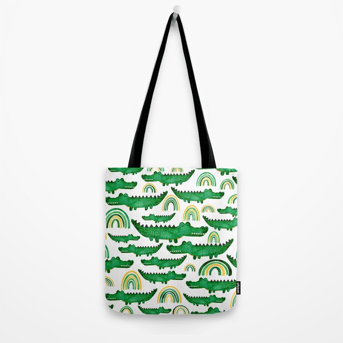 Watercolor Alligator Rainbows Tote Bag Gallery Image 2