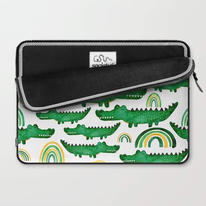 Watercolor Alligator Rainbows Laptop Sleeve Gallery Image 2