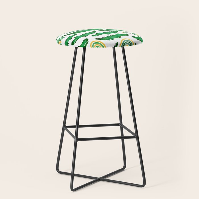 Watercolor Alligator Rainbows Stool Gallery Image 1