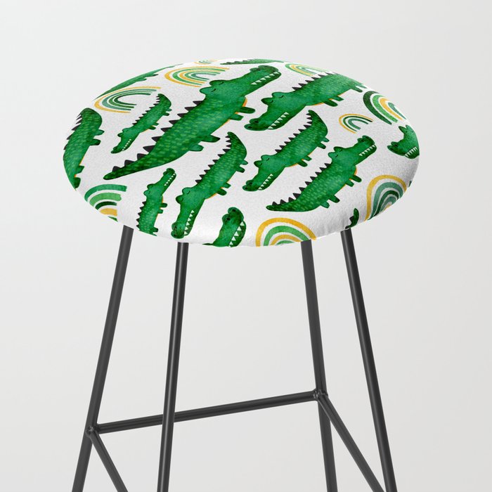 Watercolor Alligator Rainbows Stool Gallery Image 2
