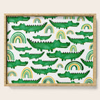 Watercolor Alligator Rainbows Serving Tray Gallery Image 1