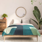 mid century whale sun sea Comforter Gallery Image 3