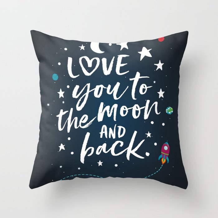 Love you to the moon and back Throw Pillow Gallery Image 6