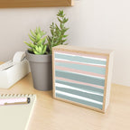 Festive, Abstract, Stripes Pattern, Pink, Green, White Mini Art Print Gallery Image 2