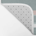 Festive, Abstract, Stripes Pattern, Pink, Green, White Bath Mat Gallery Image 2