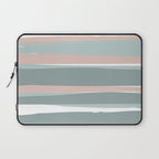 Festive, Abstract, Stripes Pattern, Pink, Green, White Laptop Sleeve Gallery Image 1