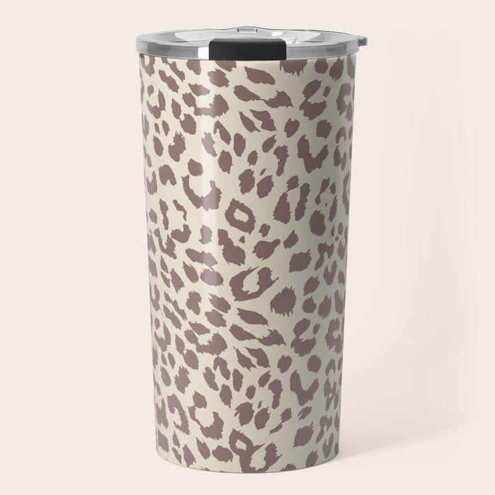 Light Tan Leopard Travel Mug Gallery Image 1