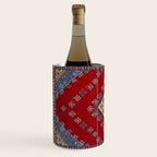 Red Diamond Blue Bluffs Kazak Persian Handmade Rugs  Wine Chiller Gallery Image 2
