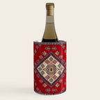 Red Diamond Blue Bluffs Kazak Persian Handmade Rugs  Wine Chiller Gallery Image 1