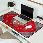 Red Diamond Blue Bluffs Kazak Persian Handmade Rugs  Desk Mat Gallery Image 2