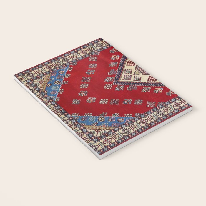 Red Diamond Blue Bluffs Kazak Persian Handmade Rugs  Notebook Gallery Image 3