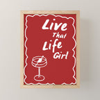 Live That Life Girl - Red Mini Art Print Gallery Image 1