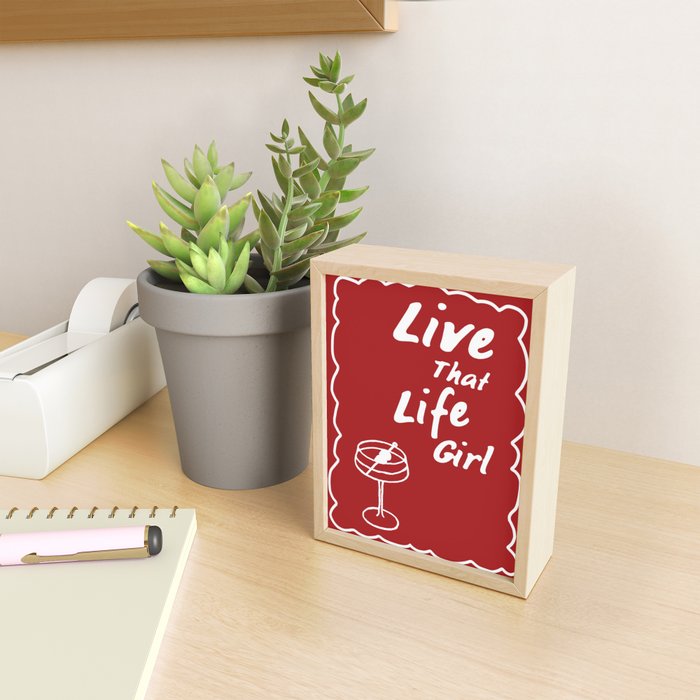 Live That Life Girl - Red Mini Art Print Gallery Image 2