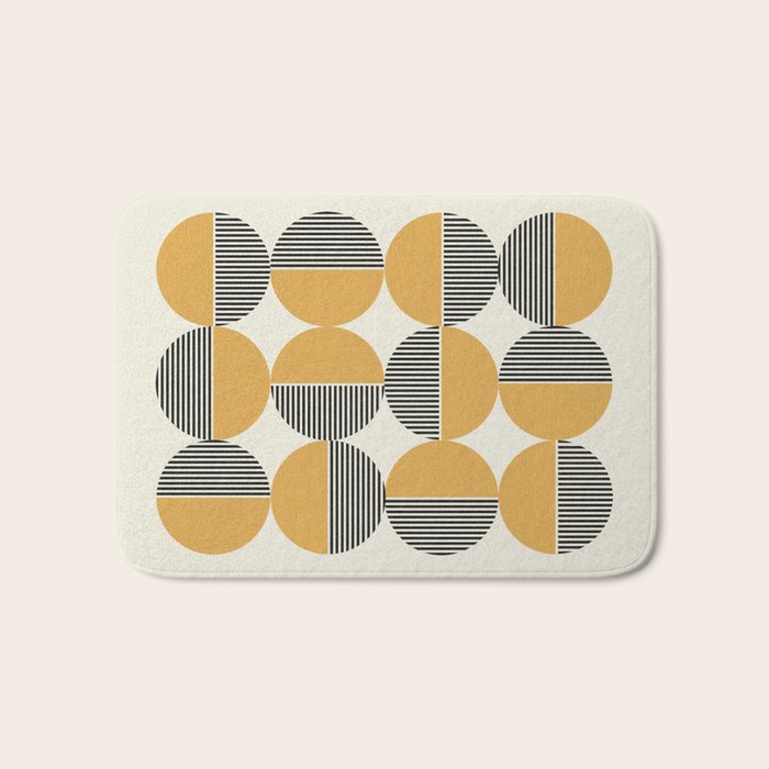 Circle pattern mid-century style Bath Mat Gallery Image 1