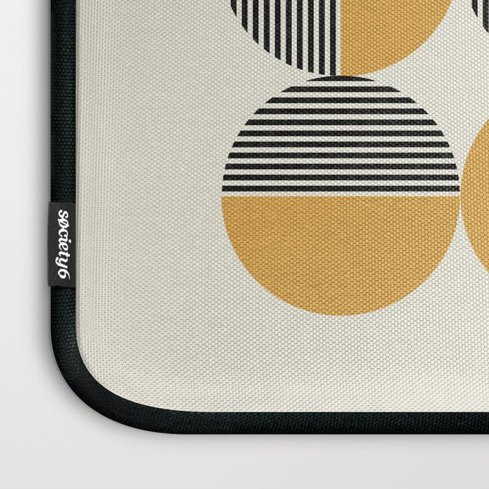 Circle pattern mid-century style Laptop Sleeve Gallery Image 3