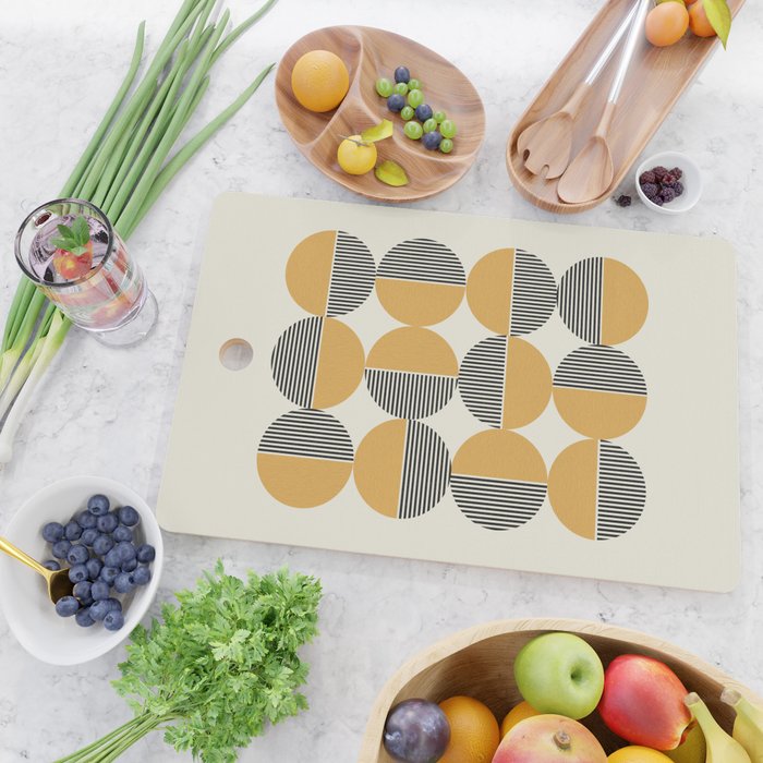 Circle pattern mid-century style Cutting Board Gallery Image 2
