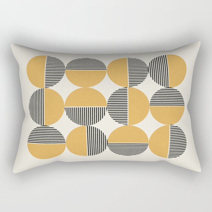 Circle pattern mid-century style Rectangular Pillow Gallery Image 2