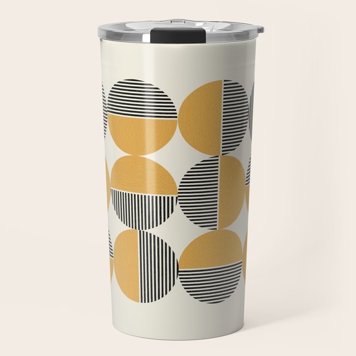 Circle pattern mid-century style Travel Mug Gallery Image 1