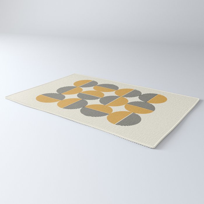 Circle pattern mid-century style Rug Gallery Image 3